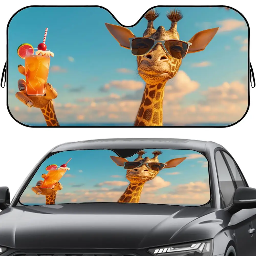 Funny Giraffe Animal Sun Visor Reusable Aluminum Foil UV Protector Heat Five-Layer Insulation Windshield Sunshades
Funny Giraffe Animal Sun Visor Reusable Aluminum Foil UV Protector Heat Five-Layer Insulation Windshield Sunshades