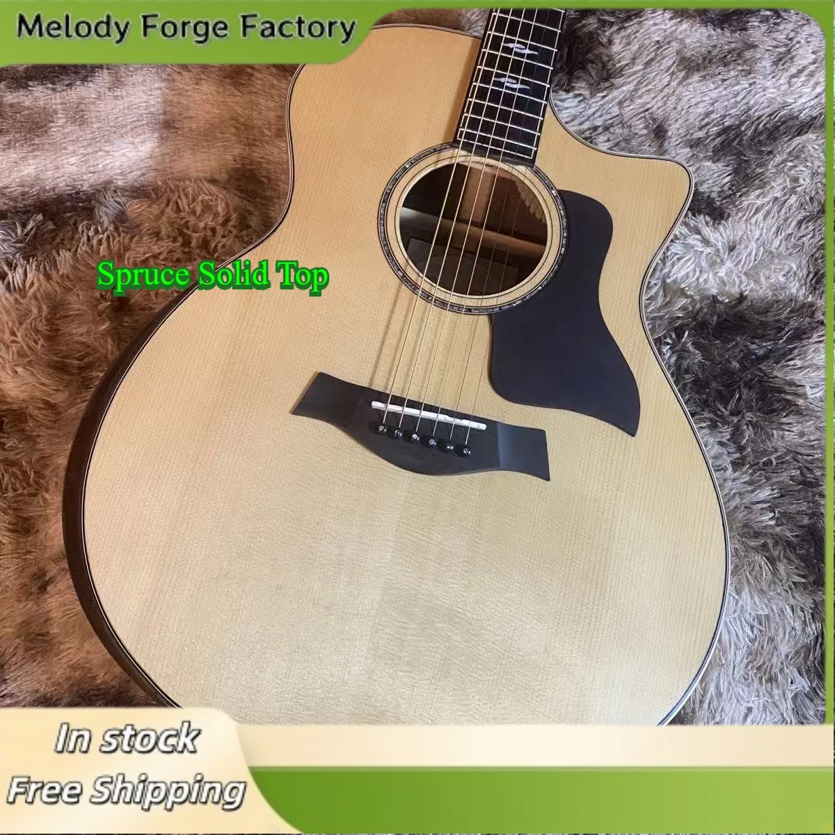 814 Acoustic Guitar Spruce Solid Top Panel Ebony Fingerboard Black Protective Board Edging Sound Hole Professional Musician
814 Acoustic Guitar Spruce Solid Top Panel Ebony Fingerboard Black Protective Board Edging Sound Hole Professional Musician