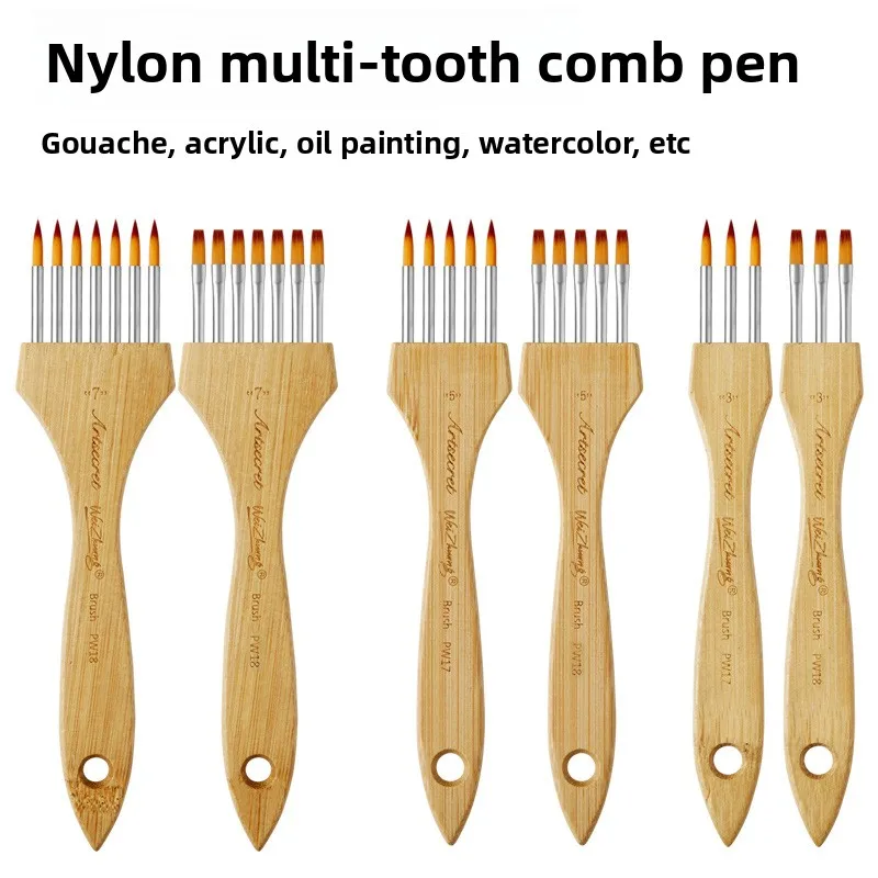 1 Pcs Multi-tooth Pen Comb Multifunctional Watercolor Acrylic Gouache Wood Handle Flat Peak Artist Paint Brush Art Tool
1 Pcs Multi-tooth Pen Comb Multifunctional Watercolor Acrylic Gouache Wood Handle Flat Peak Artist Paint Brush Art Tool