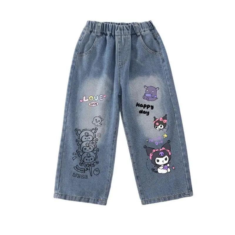 Girl Jeans New Kuromi Sanrio Hello Kitty Kawaii Child Spring Loose Leisure Wide Leg Pants Pants Cartoon Cute Fashion Gift 2025
Girl Jeans New Kuromi Sanrio Hello Kitty Kawaii Child Spring Loose Leisure Wide Leg Pants Pants Cartoon Cute Fashion Gift 2025
