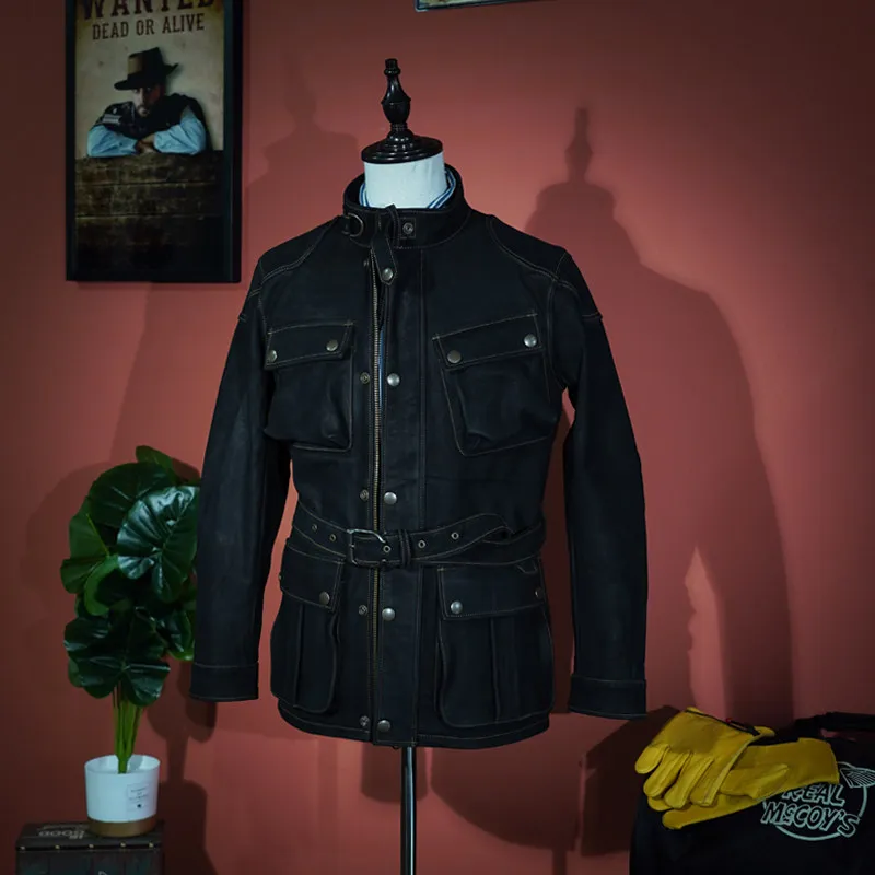 American retro hunting multi-pocket locomotive top layer cowhide jacket
American retro hunting multi-pocket locomotive top layer cowhide jacket