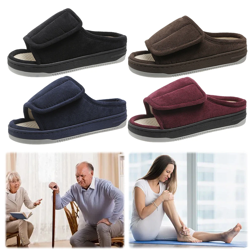 Men Women's Diabetic Slippers Adjustable Swollen Feet Slippers with Rubber Sole House Slippers for Indoor Outdoor
Men Women's Diabetic Slippers Adjustable Swollen Feet Slippers with Rubber Sole House Slippers for Indoor Outdoor