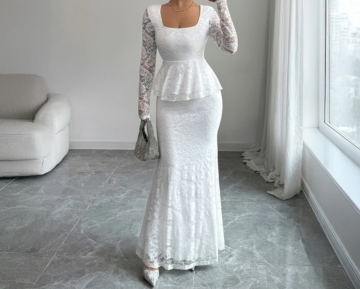 Elegant Lace Long Sleeved Hip Hugging Dress for Women's Clothing Autumn/winter 2025
Elegant Lace Long Sleeved Hip Hugging Dress for Women's Clothing Autumn/winter 2025