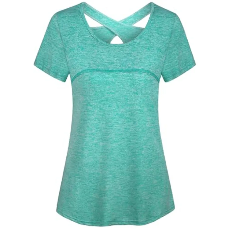 Kimmery Woman Short Sleeve Round Neck Criss Cross Back Yoga Shirt
Kimmery Woman Short Sleeve Round Neck Criss Cross Back Yoga Shirt