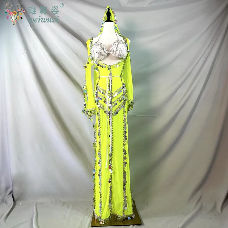 Belly Dance Costume Customized Senior AB Stones Bra+Robe+Headscarf+Hip Scarf Baladi Saidi Robe Group Folk Competition Clothing
Belly Dance Costume Customized Senior AB Stones Bra+Robe+Headscarf+Hip Scarf Baladi Saidi Robe Group Folk Competition Clothing