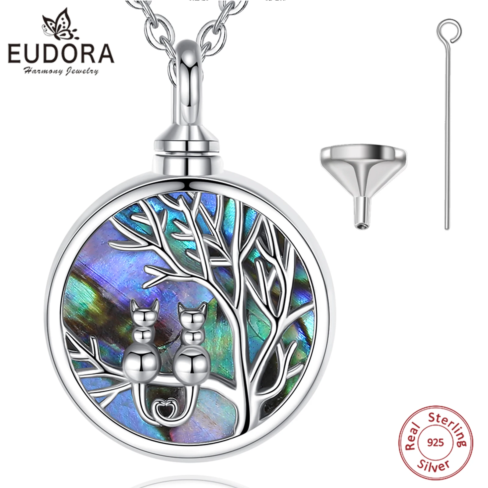 Eudora, стерлинговое серебро 925 пробы, Древо жизни, кошка, кремация, мемориальная урна для пепла, ожерелье, подвеска в виде ракушки, ювелирное изделие на память, подарок
Eudora, стерлинговое серебро 925 пробы, Древо жизни, кошка, кремация, мемориальная урна для пепла, ожерелье, подвеска в виде ракушки, ювелирное изделие на память, подарок