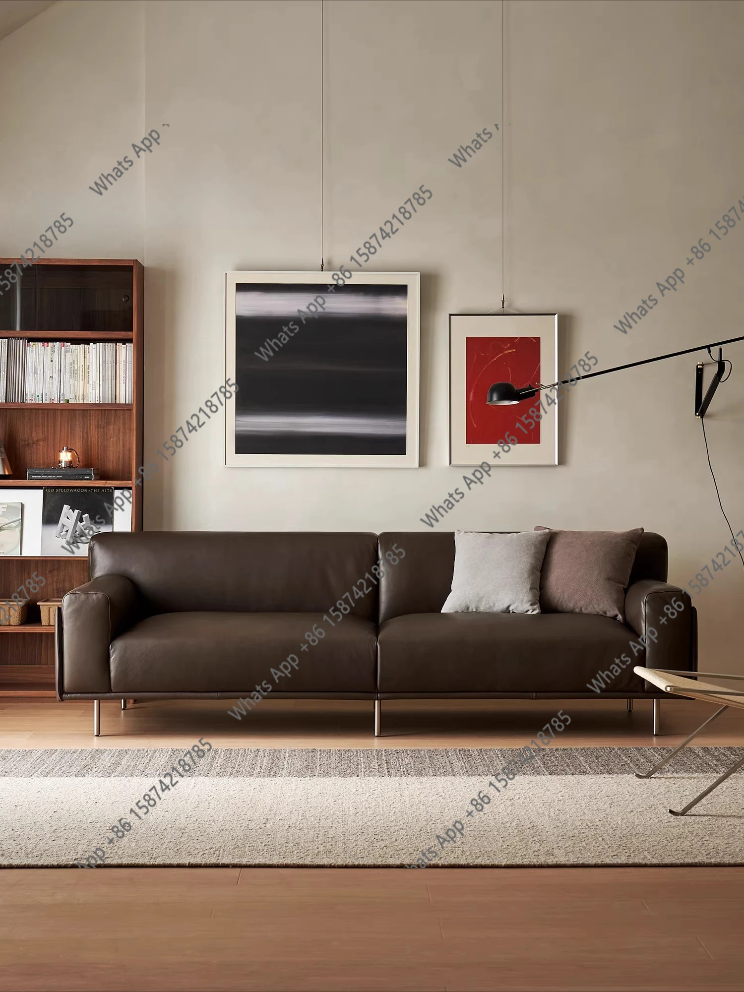 Bookend all-leather down sofa retro-style small apartment medieval living room straight row three-person designer model
Bookend all-leather down sofa retro-style small apartment medieval living room straight row three-person designer model