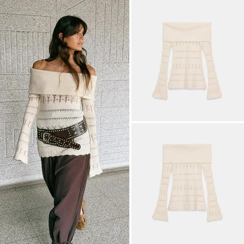 Winter New Arrival Women's Knitted Hollow out oulder One oulder Pure Color Versatile Hollow out Neline Long Sve Top
Winter New Arrival Women's Knitted Hollow out oulder One oulder Pure Color Versatile Hollow out Neline Long Sve Top