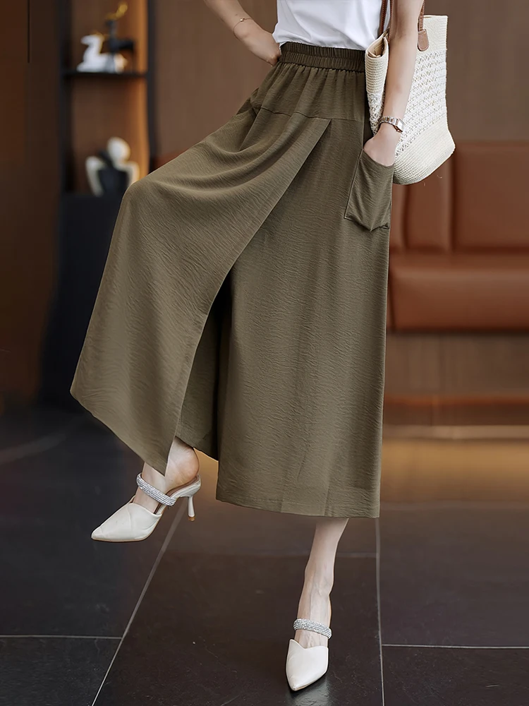 plus Size Ice Silk Casual Wide Leg Pants High Waist Seven Inch Thin Summer Casual Trousers for plus Size Women
plus Size Ice Silk Casual Wide Leg Pants High Waist Seven Inch Thin Summer Casual Trousers for plus Size Women