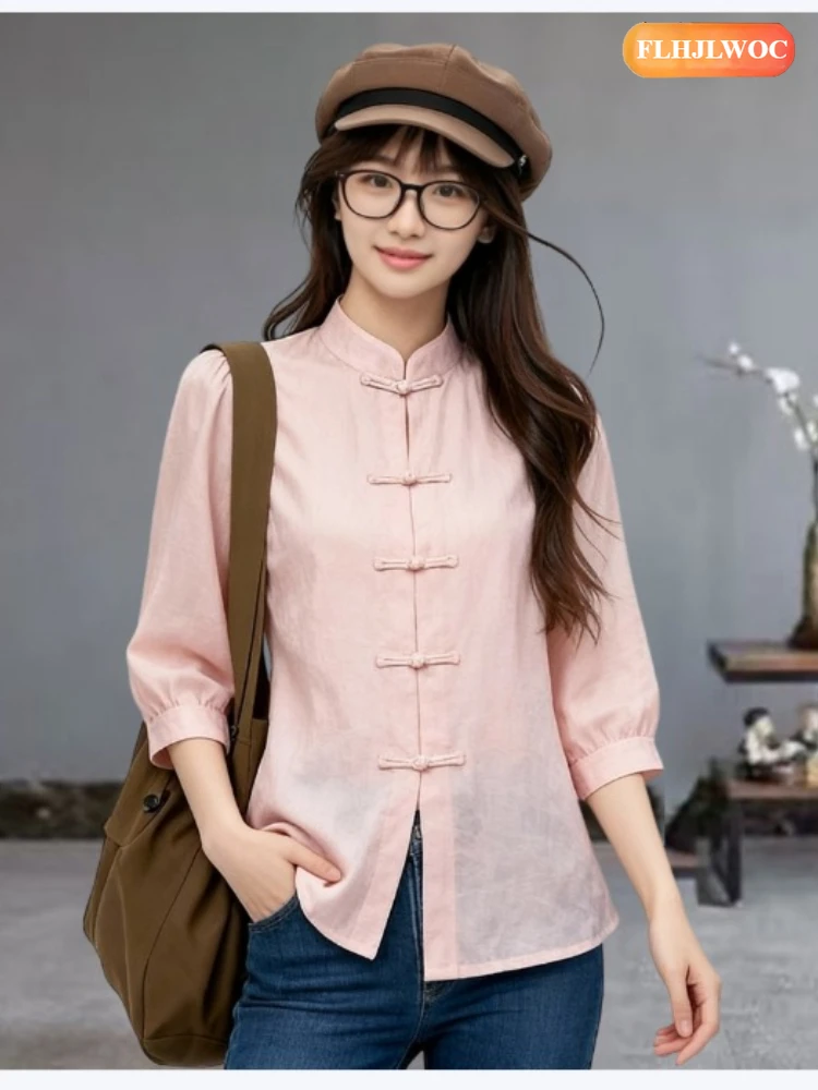 Новая женская винтажная блузка-рубашка в китайском стиле с воротником-стойкой, из черного бархата, элегантная, ретро, для свиданий, весна 2026
Новая женская винтажная блузка-рубашка в китайском стиле с воротником-стойкой, из черного бархата, элегантная, ретро, для свиданий, весна 2026