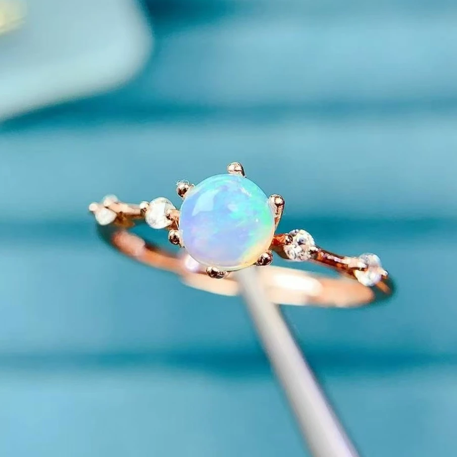 925 Sterling Silver Natural Opal Ring 5mm Round Fire Opal Solitaire Branch Design Silver Ring Women Fashion Jewelry Gift
925 Sterling Silver Natural Opal Ring 5mm Round Fire Opal Solitaire Branch Design Silver Ring Women Fashion Jewelry Gift