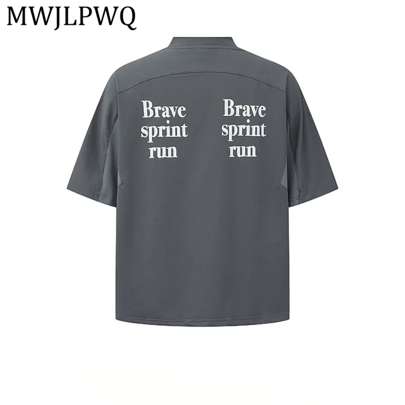 MWJLPWQ 2 Colors Patchwork Half Collar T Shirt Men Loose Fit Short Sleeve Tee Brave Sprint Run Letter Print Streetwear Top 15723
MWJLPWQ 2 Colors Patchwork Half Collar T Shirt Men Loose Fit Short Sleeve Tee Brave Sprint Run Letter Print Streetwear Top 15723