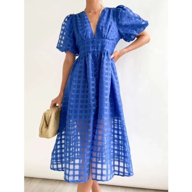 Elegant Women Hollow Out Corset Dress Chic Y2K Summer Short Sleeve V Neck Single Breasted Bohemian Vacation Party Evening Dress
Elegant Women Hollow Out Corset Dress Chic Y2K Summer Short Sleeve V Neck Single Breasted Bohemian Vacation Party Evening Dress