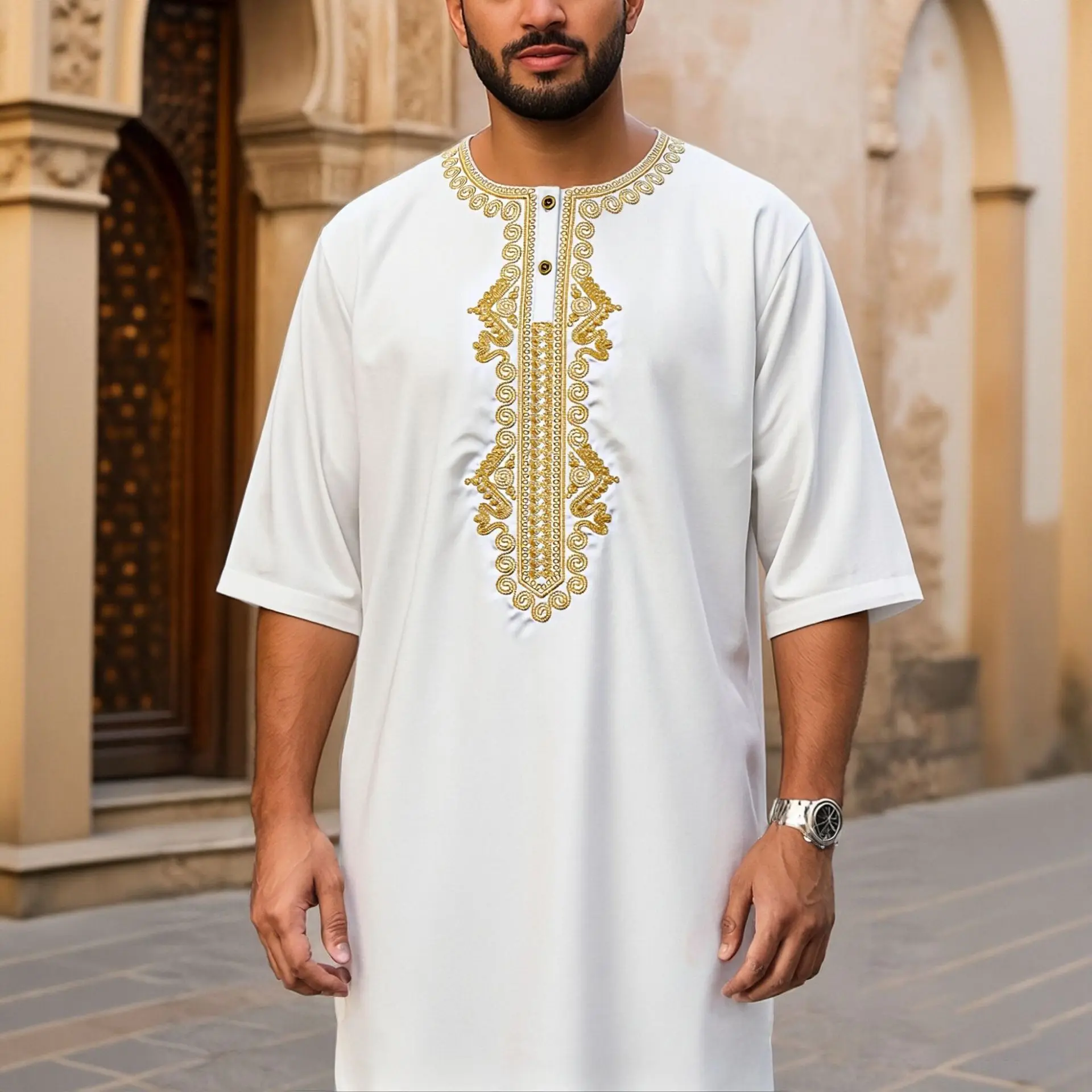 2026 New Model Men's Long Robe With Embroidery And Side Pockets Muslim Long Dress Robe Abaya Ramadan Dubai Luxury Islam Elegant
2026 New Model Men's Long Robe With Embroidery And Side Pockets Muslim Long Dress Robe Abaya Ramadan Dubai Luxury Islam Elegant