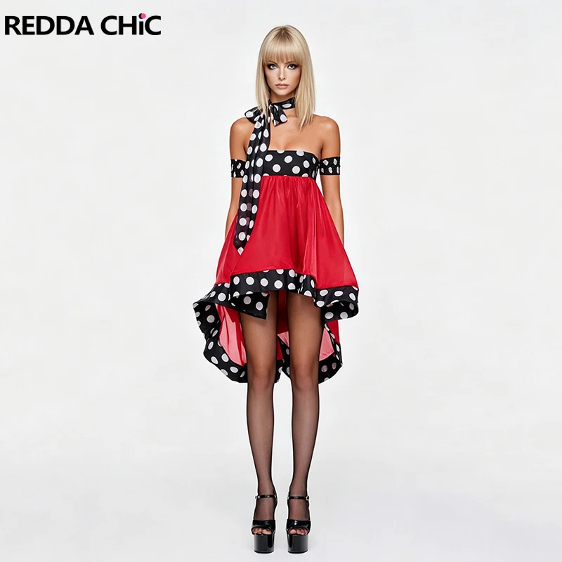REDDACHiC Hi-Lo Polka Dots Dress for Women Homecoming Chiffon Backless Scarf Mini Tube One-piece Birthday Party Summer Clothes
REDDACHiC Hi-Lo Polka Dots Dress for Women Homecoming Chiffon Backless Scarf Mini Tube One-piece Birthday Party Summer Clothes