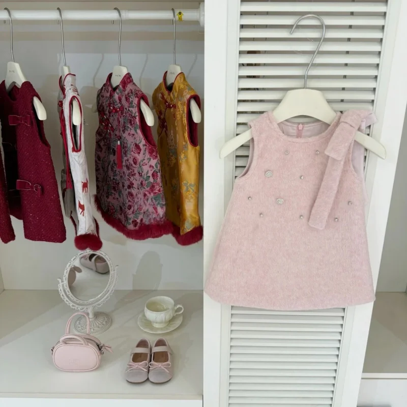 Sweet Little Girl's New Chinese Style Dress, Pink Sleeveless Vest Dress, Stylish Baby New Year Outfit, Vest Dress
Sweet Little Girl's New Chinese Style Dress, Pink Sleeveless Vest Dress, Stylish Baby New Year Outfit, Vest Dress