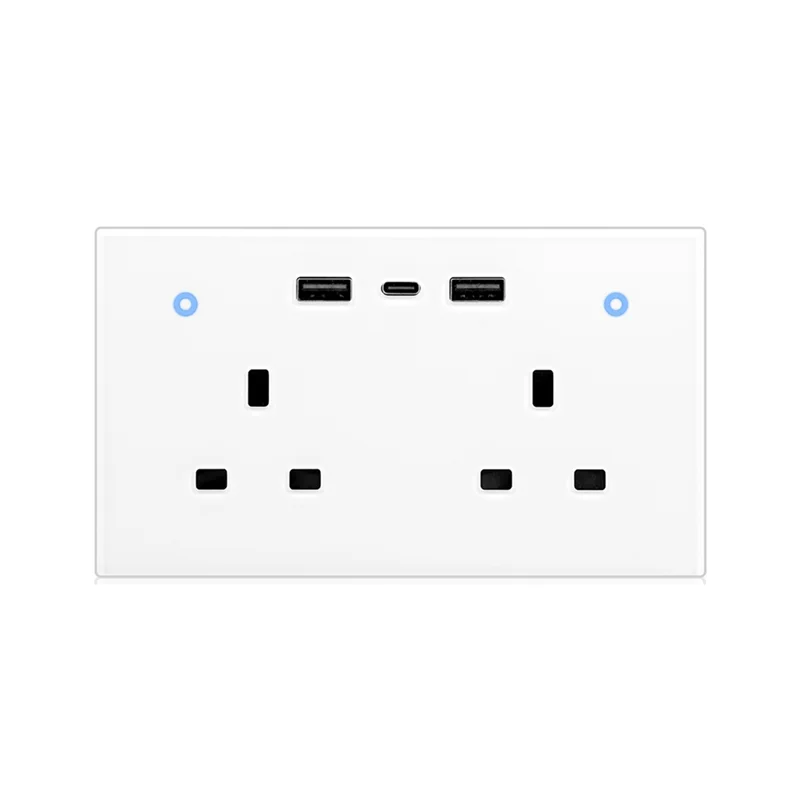 BAAE Tuya Smart Wall Socket UK Outlet 13A Touch Switch USB Type-C Charging Ports Wifi Remote Energy Monitoring For Alexa UK Plug
BAAE Tuya Smart Wall Socket UK Outlet 13A Touch Switch USB Type-C Charging Ports Wifi Remote Energy Monitoring For Alexa UK Plug