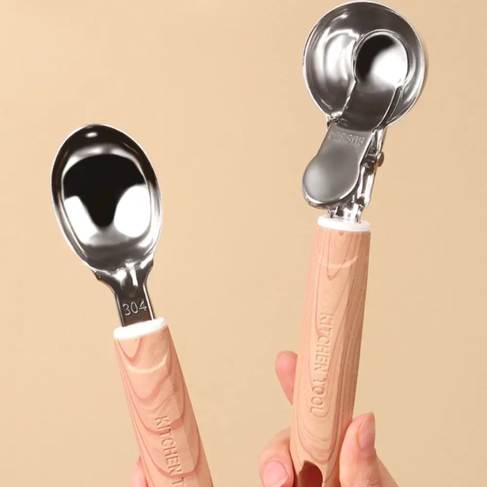 Stainless Steel Spring-loaded Ice Cream Scoop Trigger Release Wood-grain Handle Fruit Scoop Comfortable Grip Fruit Ball Digger
Stainless Steel Spring-loaded Ice Cream Scoop Trigger Release Wood-grain Handle Fruit Scoop Comfortable Grip Fruit Ball Digger