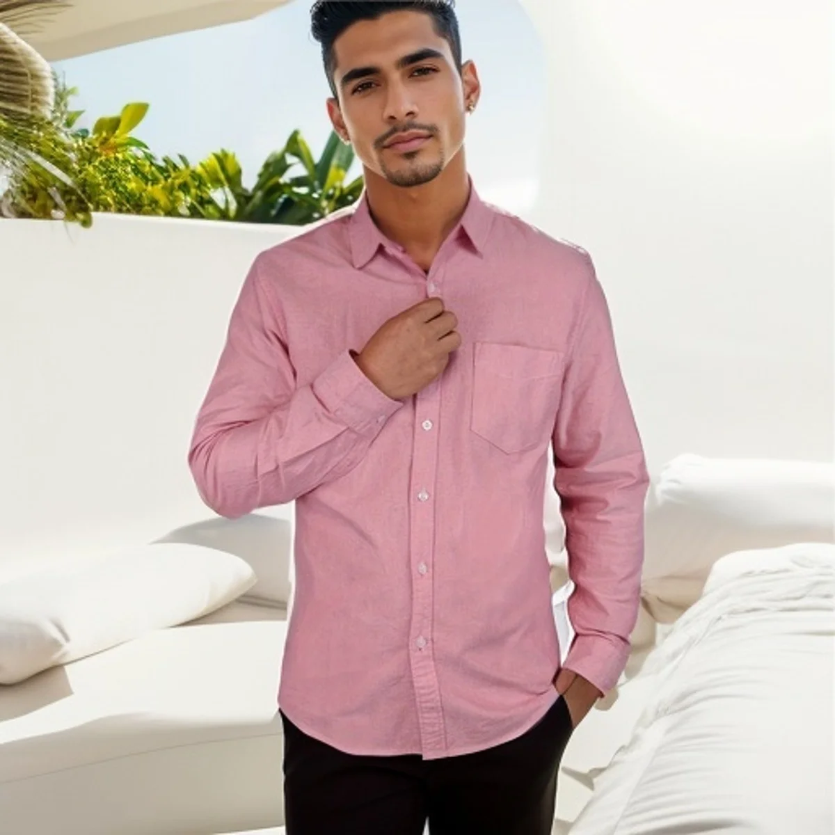 Мужская хлопковая рубашка из ткани Оксфорд, повседневная однотонная приталенная Мужская классическая рубашка, мужская рубашка с длинным рукавом и нагрудным карманом, 2024
Мужская хлопковая рубашка из ткани Оксфорд, повседневная однотонная приталенная Мужская классическая рубашка, мужская рубашка с длинным рукавом и нагрудным карманом, 2024