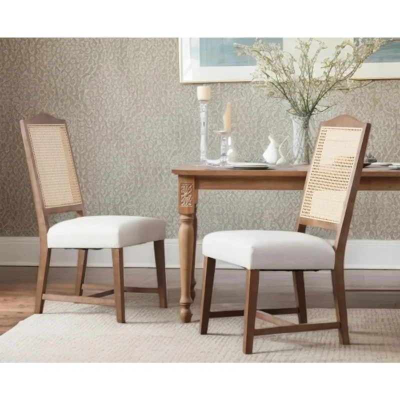Rattan Dining Chairs Set of 2 Linen Upholstered Dining Room Chairs with Cane Back Mid Century Modern Kitchen Chairs Natural Woo
Rattan Dining Chairs Set of 2 Linen Upholstered Dining Room Chairs with Cane Back Mid Century Modern Kitchen Chairs Natural Woo