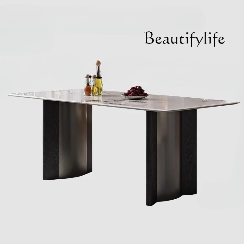 Microcrystalline stone dining table and chair combination light luxury modern simple new family small apartment new dining table
Microcrystalline stone dining table and chair combination light luxury modern simple new family small apartment new dining table