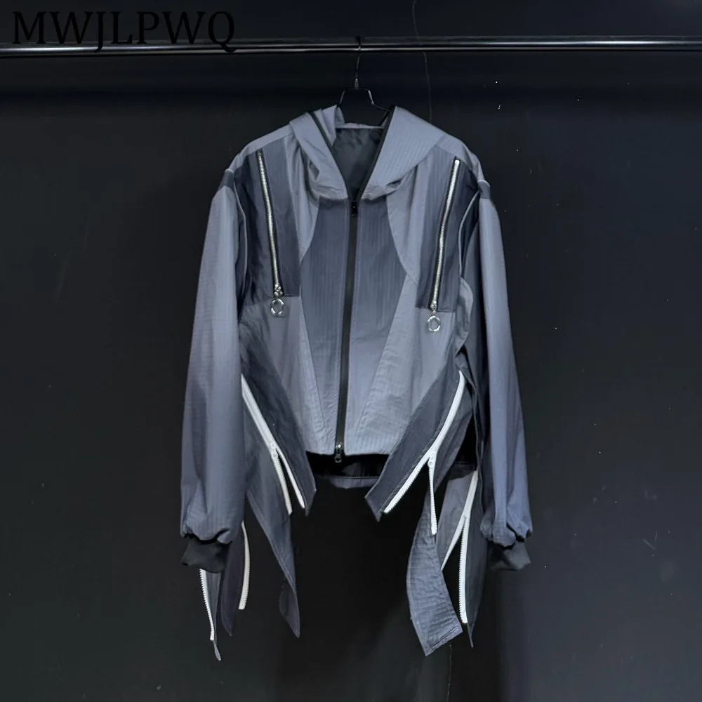MWJLPWQ Multi Zip Design Heavy-Duty Patchwork Jacket Men's Functional Asymmetrical Lace Up Street Contrast Color Hooded Coat
MWJLPWQ Multi Zip Design Heavy-Duty Patchwork Jacket Men's Functional Asymmetrical Lace Up Street Contrast Color Hooded Coat