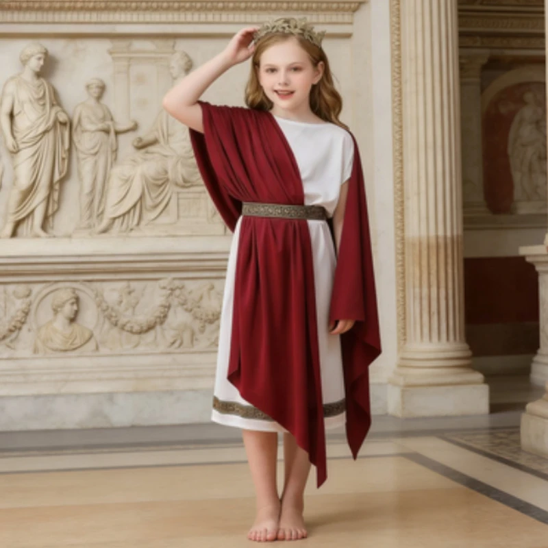 Boys Girls Greek Mythology White Toga Robe, Ancient Roman Costume for Kids Carnival Party Stage Performance
Boys Girls Greek Mythology White Toga Robe, Ancient Roman Costume for Kids Carnival Party Stage Performance
