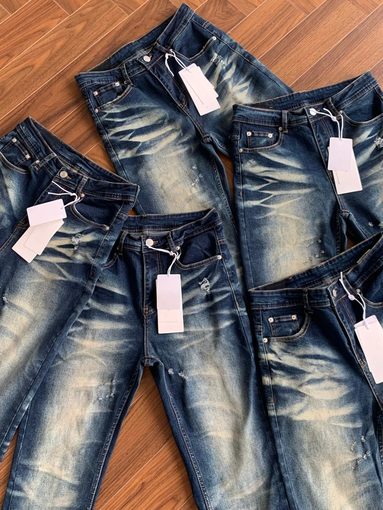Retro Waed American Vibe High Street Hole Jeans 57 Sle Micro Flared Elastic Long Trousers for Men And Women
Retro Waed American Vibe High Street Hole Jeans 57 Sle Micro Flared Elastic Long Trousers for Men And Women