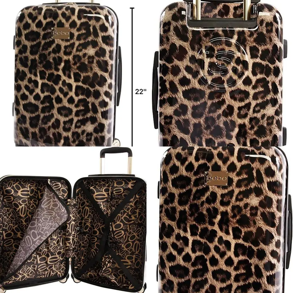 Жесткий чемодан-спиннер с леопардовым принтом BEBE Adriana 21 и телескопической ручкой
Жесткий чемодан-спиннер с леопардовым принтом BEBE Adriana 21 и телескопической ручкой