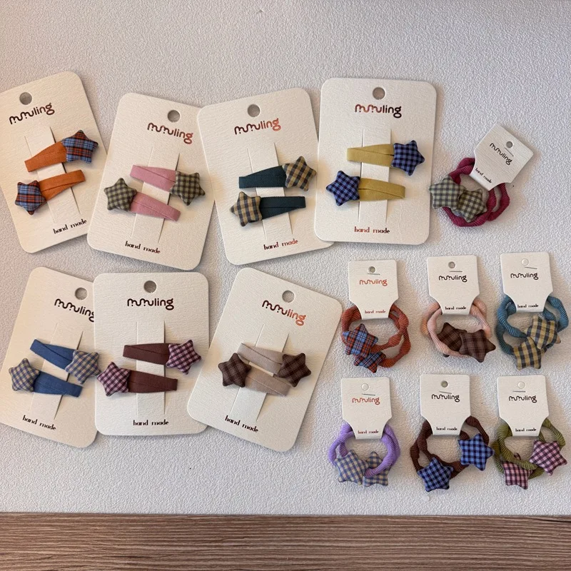 Children's Hair Accessory Set Cute Color Blocking Baby Headwear Sweet Colorful Grid Star Girls Hair Tie+ Hairpin
Children's Hair Accessory Set Cute Color Blocking Baby Headwear Sweet Colorful Grid Star Girls Hair Tie+ Hairpin