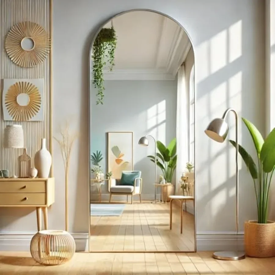 Full-length floor mirror for dressing room and bedroom decor: 64x21 arched aluminum alloy frame, modern aesthetic, wall-mounted
Full-length floor mirror for dressing room and bedroom decor: 64x21 arched aluminum alloy frame, modern aesthetic, wall-mounted