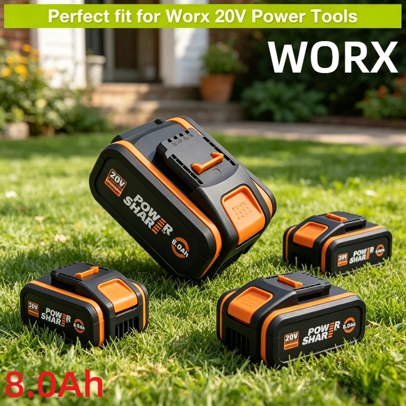 Worx 20V Battery WA3551 WA3553 WX176 WX550 WX386 WXINO 3 WXGAIN WX800 Series For Original20V 8.0Ah Lithium-ion Electric Tools
Worx 20V Battery WA3551 WA3553 WX176 WX550 WX386 WXINO 3 WXGAIN WX800 Series For Original20V 8.0Ah Lithium-ion Electric Tools