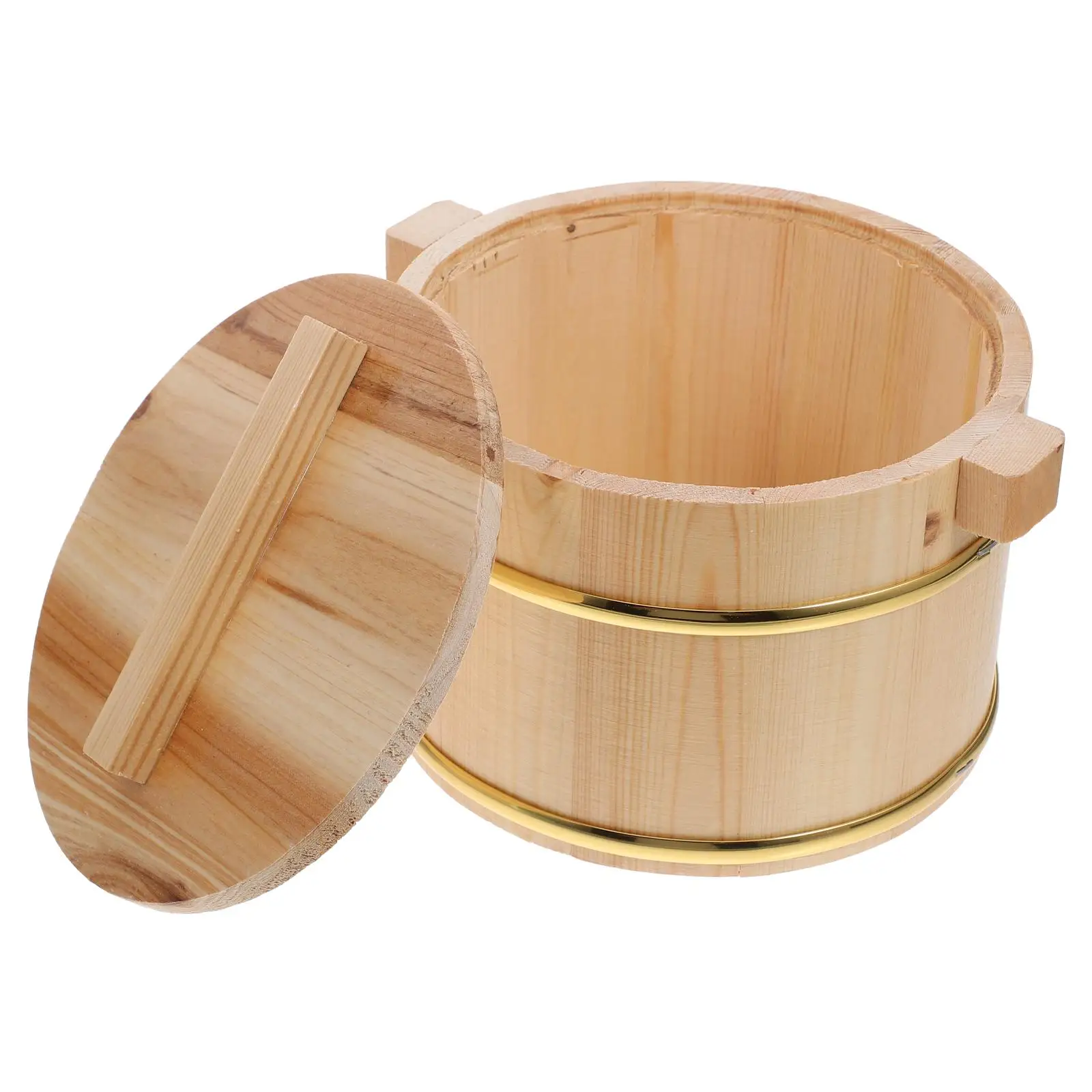 Wooden Sushi Rice Mixing Bucket 18x14 Natural Color Lidded Storage Container Kitchen Bowl for Japanese Food Decor Rice Serving
Wooden Sushi Rice Mixing Bucket 18x14 Natural Color Lidded Storage Container Kitchen Bowl for Japanese Food Decor Rice Serving