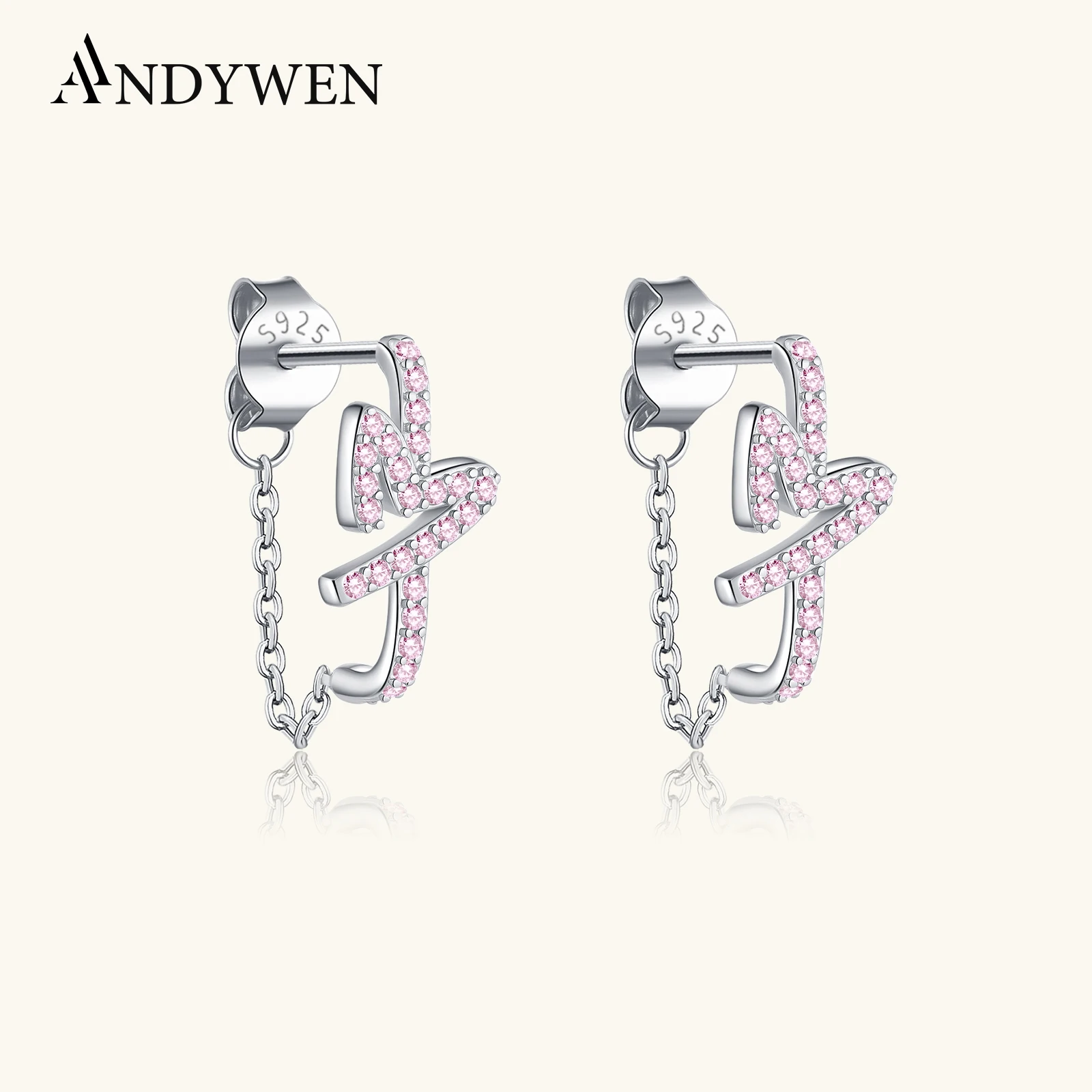 ANDYWEN серьги-цепочки из стерлингового серебра 925 пробы с розовым цирконием и крестом, нерегулярное сердце, 202, шикарные модные милые ювелирные изделия, подарок для женщин 
ANDYWEN серьги-цепочки из стерлингового серебра 925 пробы с розовым цирконием и крестом, нерегулярное сердце, 202, шикарные модные милые ювелирные изделия, подарок для женщин