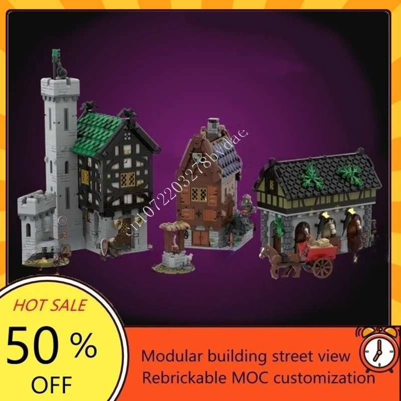 4165PCSMOC Medieval Castle Building Block Model The Medieval village Technical Brick DIY Assembly Set Toy For Child Holiday Gift
4165PCSMOC Medieval Castle Building Block Model The Medieval village Technical Brick DIY Assembly Set Toy For Child Holiday Gift