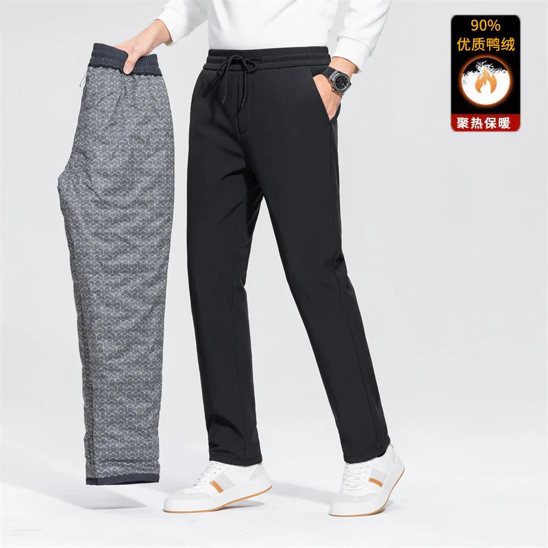 Men's Winter Warm Thickened Down Pants 90% White Duck Down Elastic Waist Outdoor Trousers Man calça masculina plumones PT-591
Men's Winter Warm Thickened Down Pants 90% White Duck Down Elastic Waist Outdoor Trousers Man calça masculina plumones PT-591