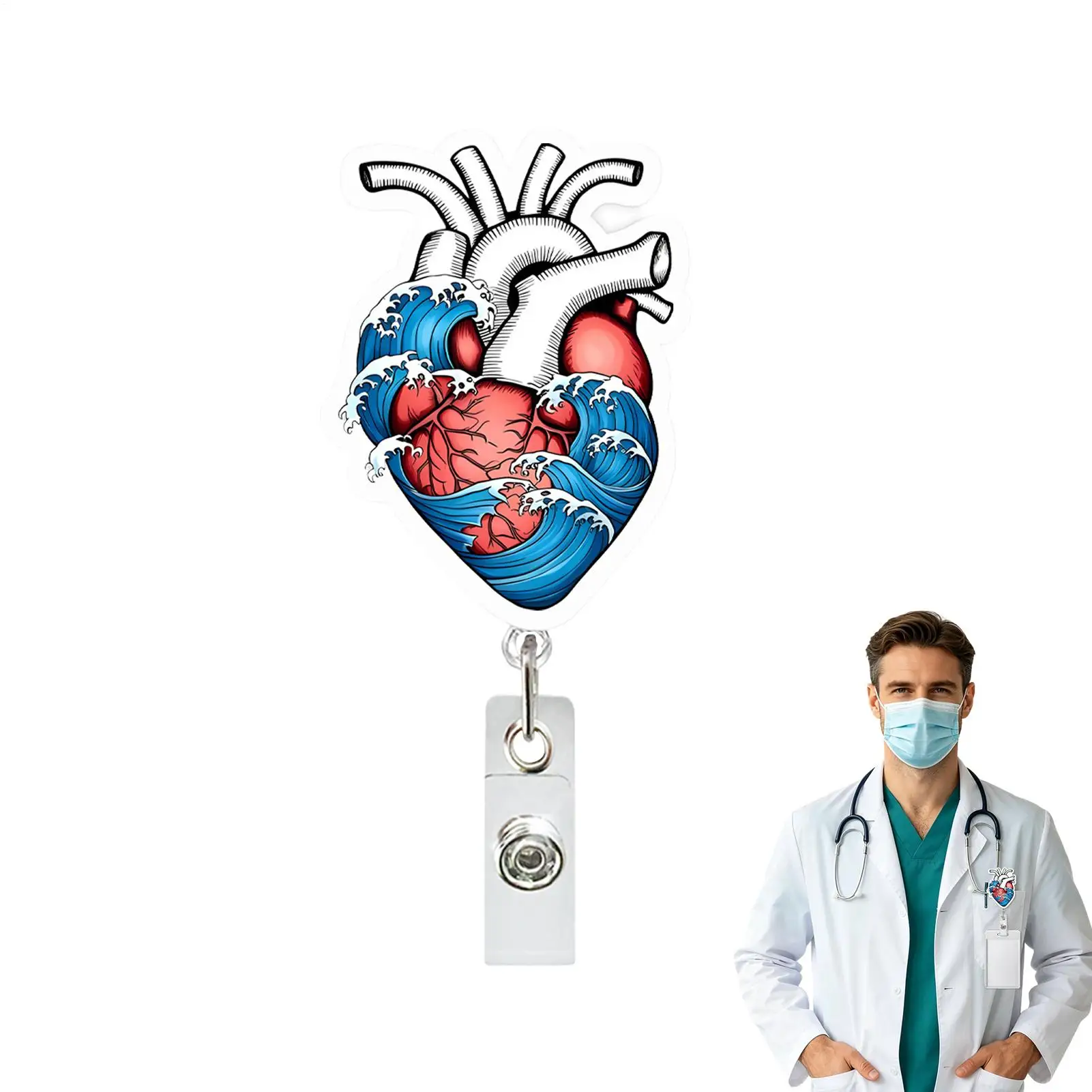 Badge Holder Retractable Clip Heart Pattern Vertical Name Holder Retractable Badge Clip For Doctor Nurse Teacher Student
Badge Holder Retractable Clip Heart Pattern Vertical Name Holder Retractable Badge Clip For Doctor Nurse Teacher Student