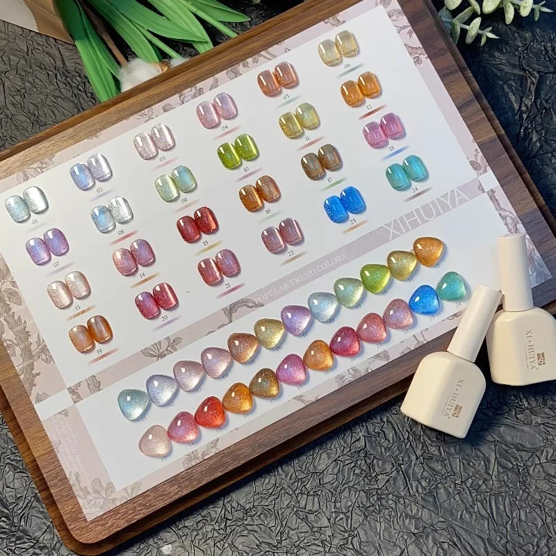 24 Colors Glass Bead Crystal Cat Eye Magnetic Gel Nail Polish Set High Gloss Shimmer Effect UV/LED Gel Varnishes Salon Manicure
24 Colors Glass Bead Crystal Cat Eye Magnetic Gel Nail Polish Set High Gloss Shimmer Effect UV/LED Gel Varnishes Salon Manicure
