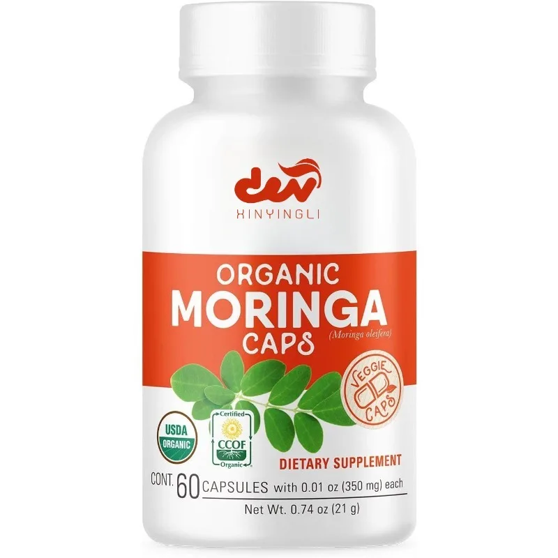 Organic Moringa Capsules | 60 capsules | Non GMO, vegetarian superfood, immune support and nutrient absorption
Organic Moringa Capsules | 60 capsules | Non GMO, vegetarian superfood, immune support and nutrient absorption