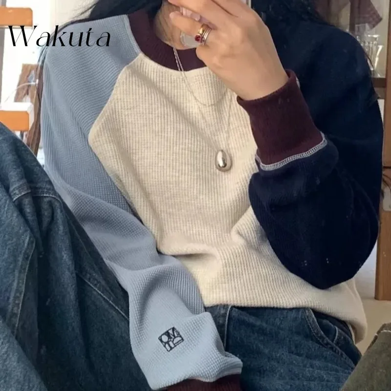 WAKUTA 2025: весна/лето, новый корейский свитер с круглым вырезом Dongdaemun, цветная футболка с длинными рукавами, топ в стиле ретро с допамином, свитер
WAKUTA 2025: весна/лето, новый корейский свитер с круглым вырезом Dongdaemun, цветная футболка с длинными рукавами, топ в стиле ретро с допамином, свитер