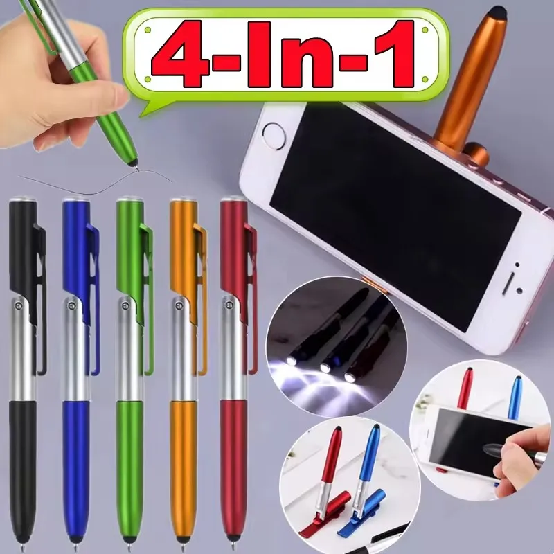 4 In 1 Multifunction Ballpoint Pen with LED Light Fold Phone Holder Night Read Writing Pencil Office School Student Stationery
4 In 1 Multifunction Ballpoint Pen with LED Light Fold Phone Holder Night Read Writing Pencil Office School Student Stationery