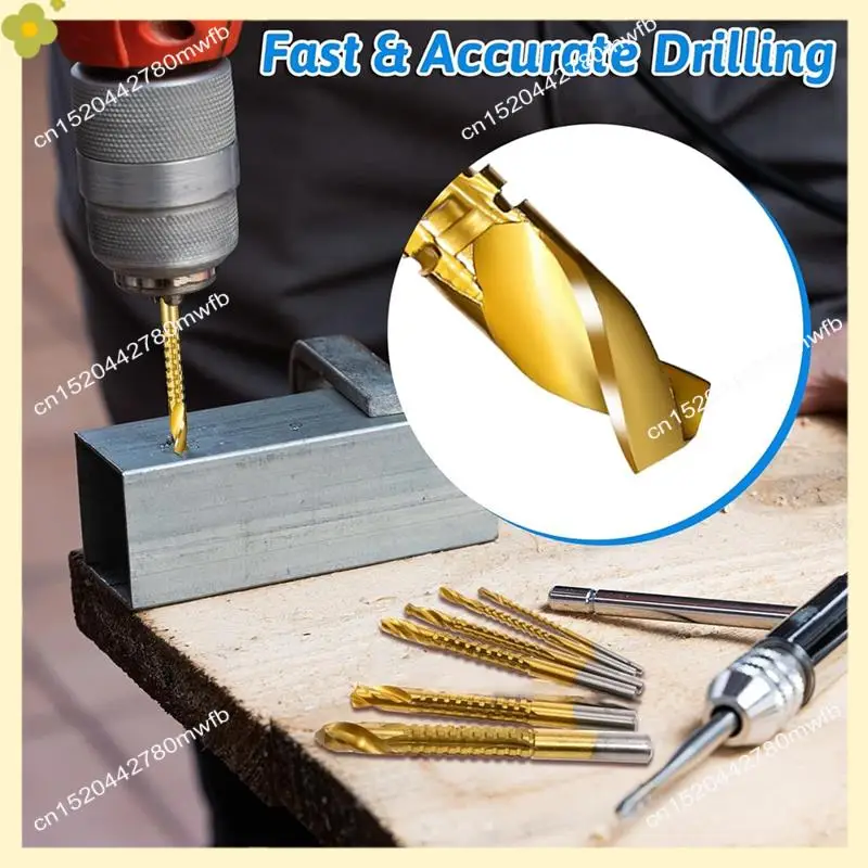 LDHL 7PCS Titanium Coated HSS Twist Drill Bits, 3-10Mm Serrated Side Cutting Drill Bit, Hex Shank Serrated Cutting Drill Bits
LDHL 7PCS Titanium Coated HSS Twist Drill Bits, 3-10Mm Serrated Side Cutting Drill Bit, Hex Shank Serrated Cutting Drill Bits