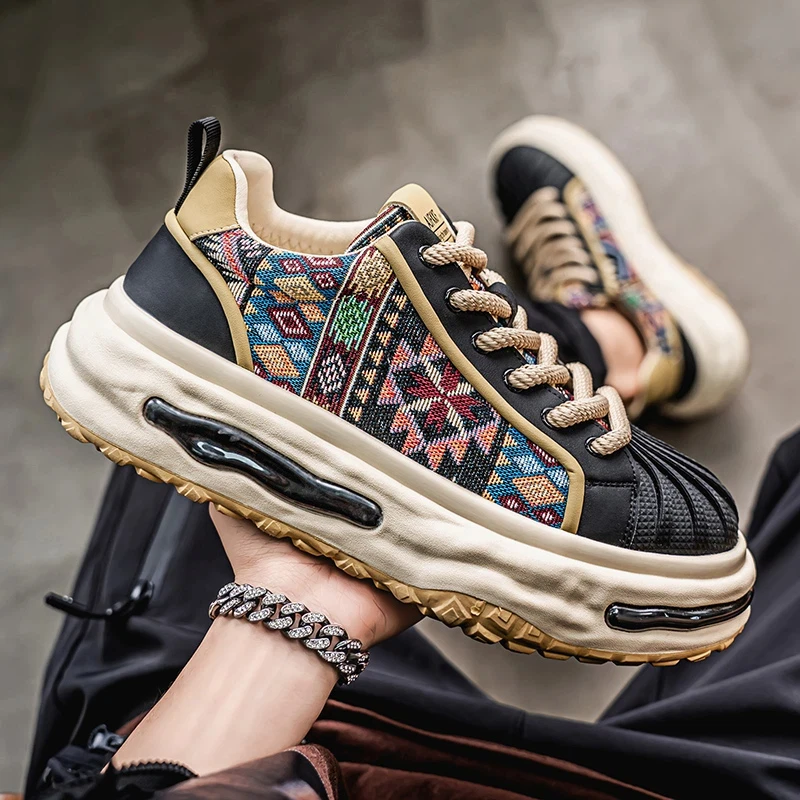 Sneakers Casual Mens Designer Dissolved Sole Board Shoes Fashion Leather Fabric Breathable Height Increased Platform Sport Shoes
Sneakers Casual Mens Designer Dissolved Sole Board Shoes Fashion Leather Fabric Breathable Height Increased Platform Sport Shoes