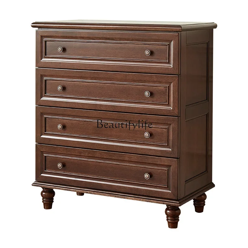 ls 04American retro all solid wood modern four or five chest cabinet simple walnut wood bedroom locker
ls 04American retro all solid wood modern four or five chest cabinet simple walnut wood bedroom locker