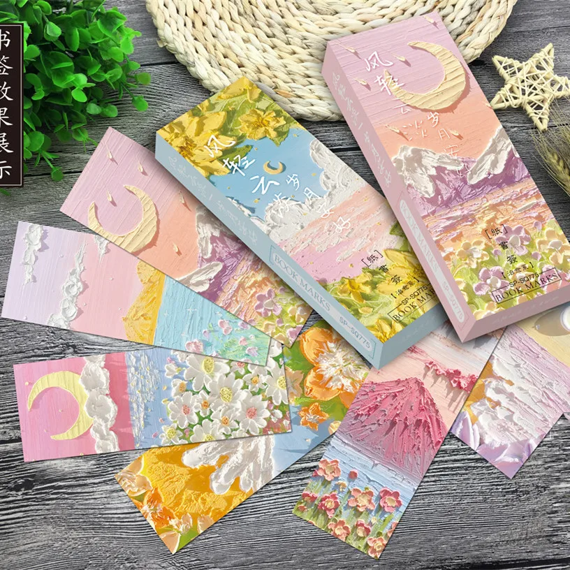 30 Pcs/Set Light Breeze and Cloud Series Oil Painting Bookmark Aesthetic Landscape DIY Book Markers Office Student Supplies
30 Pcs/Set Light Breeze and Cloud Series Oil Painting Bookmark Aesthetic Landscape DIY Book Markers Office Student Supplies