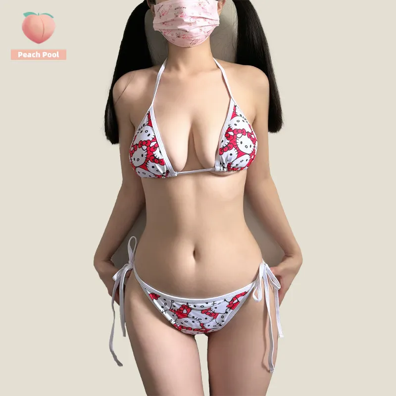 2Pcs Kawaii Hello Kitty Bikini Set Summer Beach Soft Side Strappy Panties Swimsuit Cute Cozy Y2K Kuromi Melody Cartoon Swimsuit
2Pcs Kawaii Hello Kitty Bikini Set Summer Beach Soft Side Strappy Panties Swimsuit Cute Cozy Y2K Kuromi Melody Cartoon Swimsuit