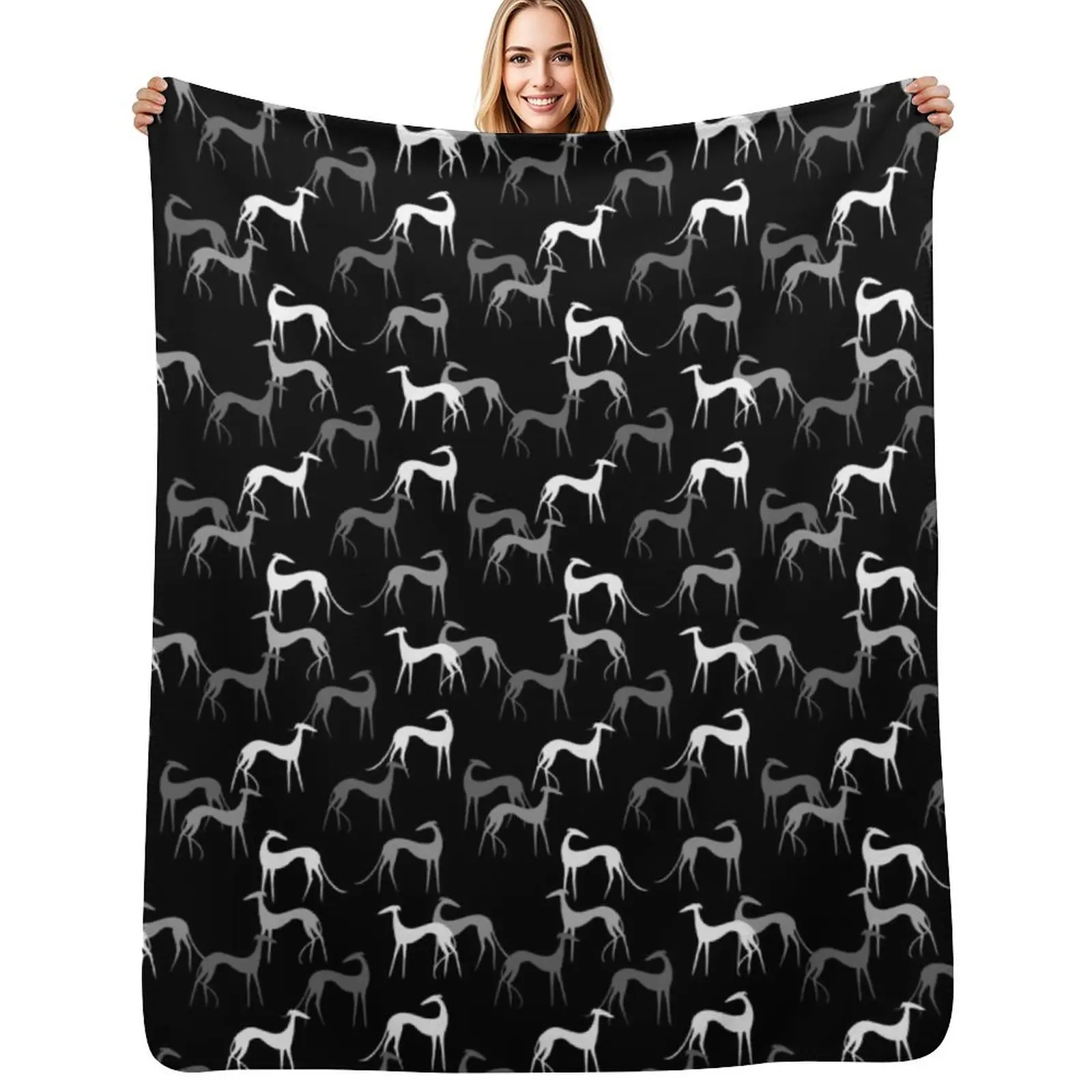 Sighthounds in black Throw Blanket funny gift warm winter Bed Fashionable Beach Blankets
Sighthounds in black Throw Blanket funny gift warm winter Bed Fashionable Beach Blankets
