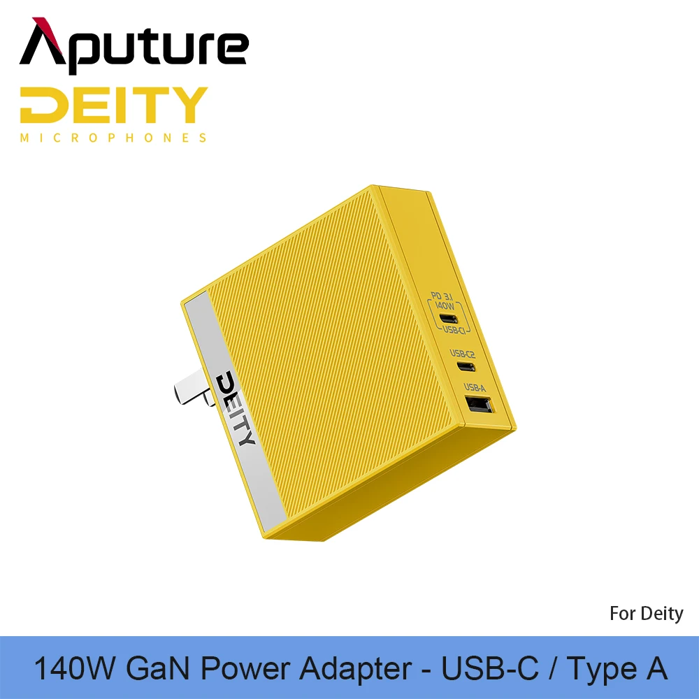 Aputure Deity 140W GaN Power Adapter - USB-C / Type A
Aputure Deity 140W GaN Power Adapter - USB-C / Type A