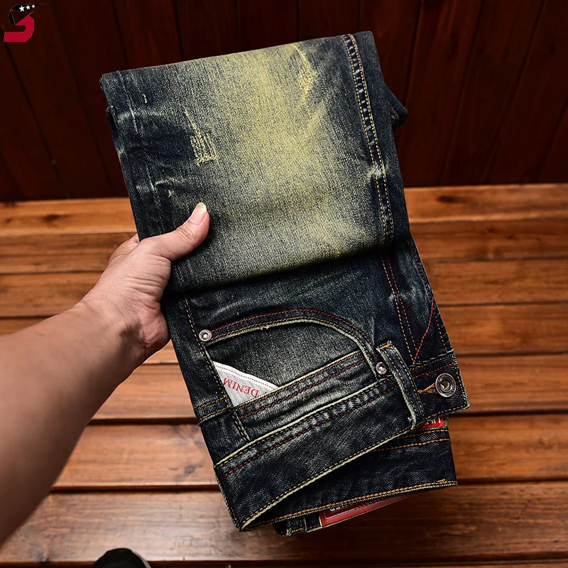 Retro nostalgic jeans men's classic fashion 2024 New fall slim fit straight trendy casual all-matching denim long pants
Retro nostalgic jeans men's classic fashion 2024 New fall slim fit straight trendy casual all-matching denim long pants