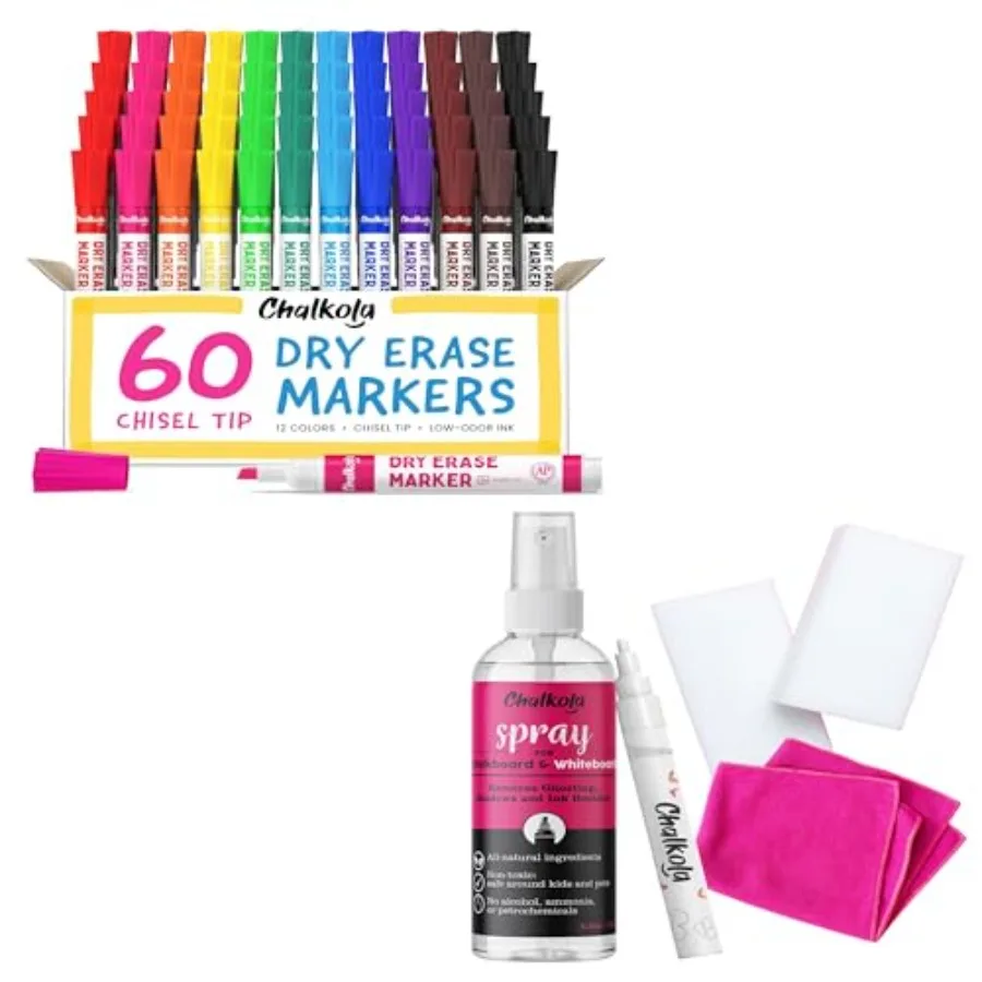 Complete Bundle - 60 Dry Erase Markers + Spray Cleaner
Complete Bundle - 60 Dry Erase Markers + Spray Cleaner